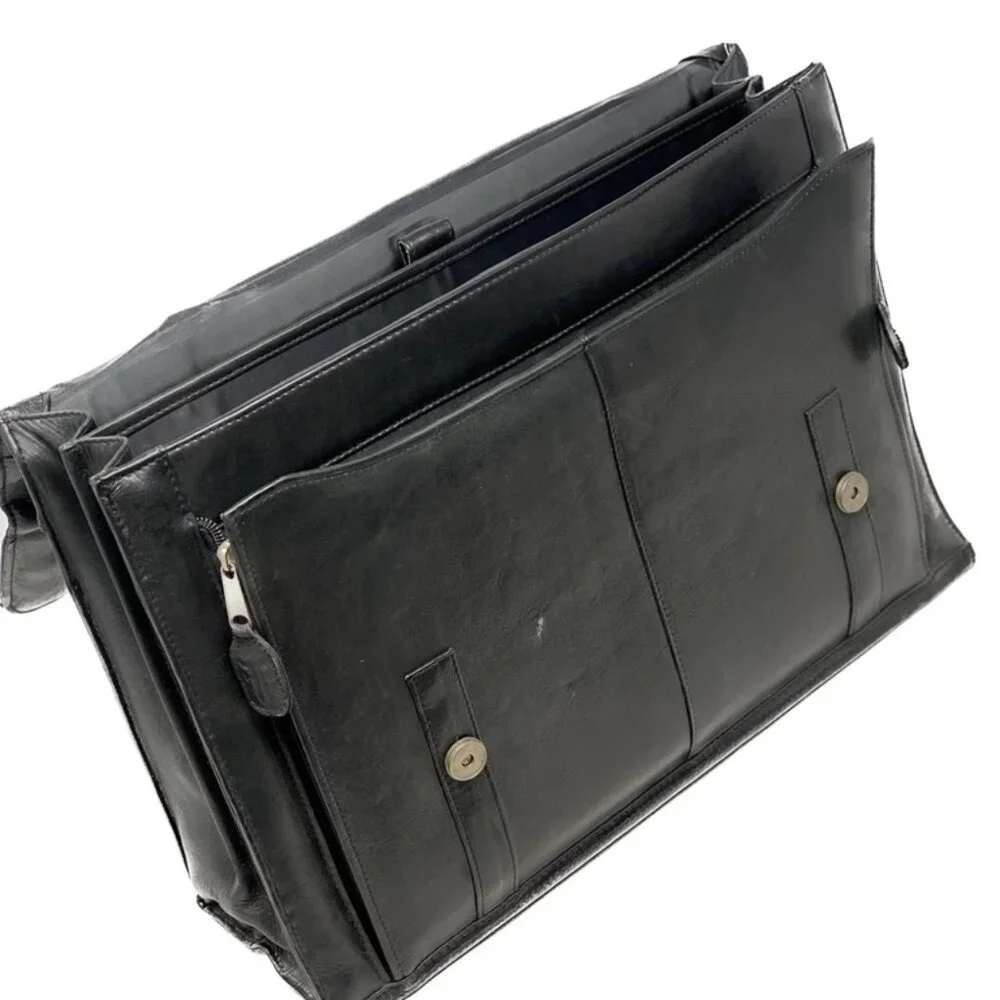 Frye Logan Briefcase Black Leather Business Laptop Bag Messenger
